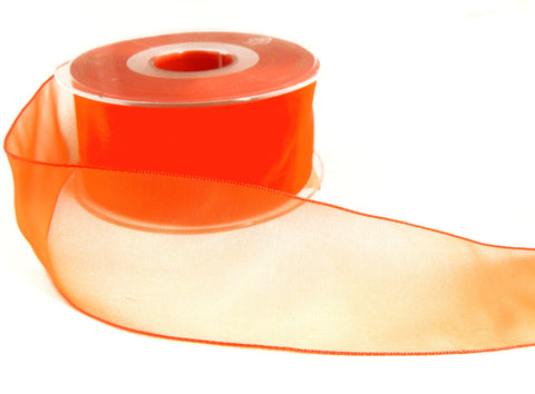 R1881 44mm Flame Orange Water Resistant Sheer Ribbon by Berisfords