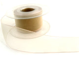 R3368 40mm Ecru Water Resistant Sheer Ribbon