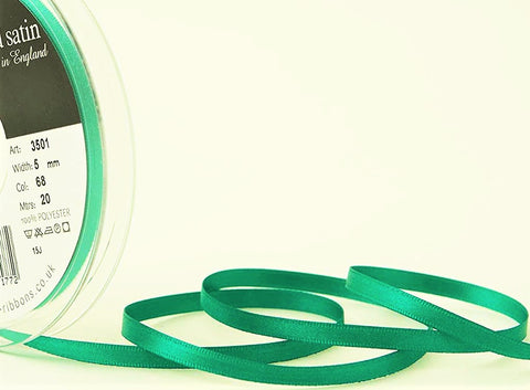 R3508 5mm Jade Green Double Face Satin Ribbon by Berisfords