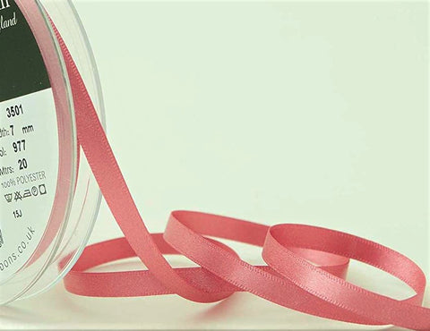 R4123 7mm Mauve Pink Double Face Satin Ribbon by Berisfords