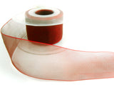 R5609 40mm Scarlet Berry and Jade Shot Sheer Ribbon. "Flamenco" by Berisfords