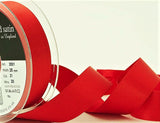 R5996 25mm Poppy Red Double Face Satin Ribbon by Berisfords