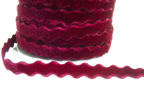 R7012 11mm Wine Velvet Ric Rac Ribbon by Berisfords