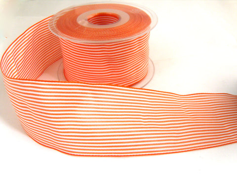 R6287 50mm Orange "Stripes" Double Face Polyester Ribbon by Berisfords