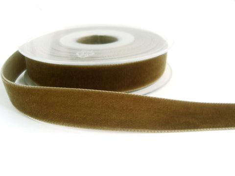 R9043 22mm Cafe (Light Brown) Nylon Velvet Ribbon by Berisfords