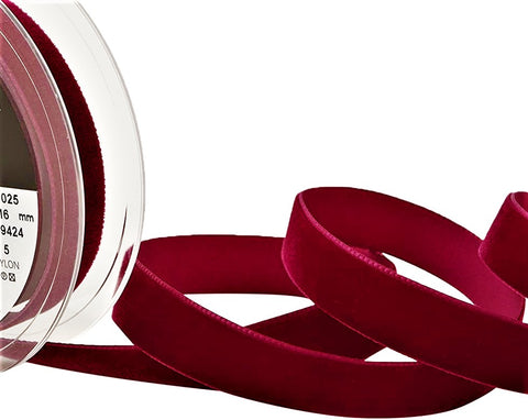 R8830 16mm Wine Nylon Velvet Ribbon by Berisfords