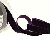 R8837 16mm Plum (Deep Purple) Nylon Velvet Ribbon by Berisfords