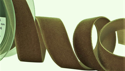 R9233 36mm Cafe (Light Brown) Nylon Velvet Ribbon by Berisfords