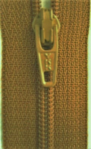 Z1844 YKK 56cm Golden Brown Nylon No.3 Closed End Zip