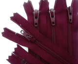 Z1159 YKK 18cm Wine Nylon No.3 Closed End Zip