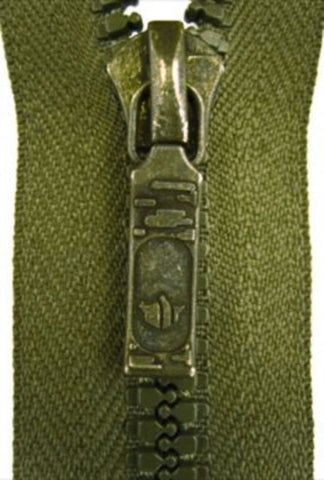 Z2721 18cm Army Green Closed End No.6 Plastic Chunky Teeth Zip