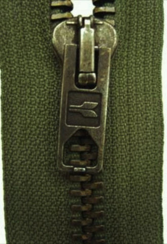 Z3186 61cm Army Green Brass Teeth No.8 Open End Zip